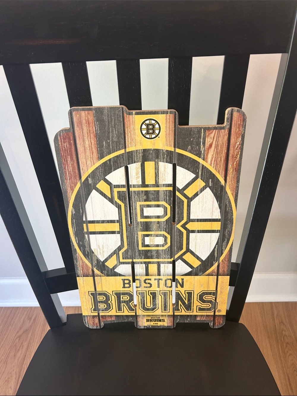 NHL Boston Bruins Wooden Wall Sign - Yellow, Black, White 11 x 17